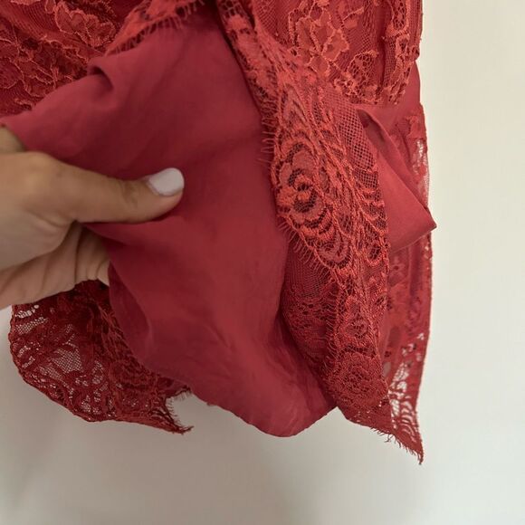 Free People Chante Lace Tank Frenchie Kiss Tie Front Blouse Top Trapeze - Picture 6 of 8